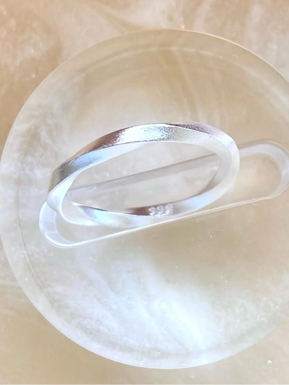 Sterling Silver Twisted Band Ring - Silver
